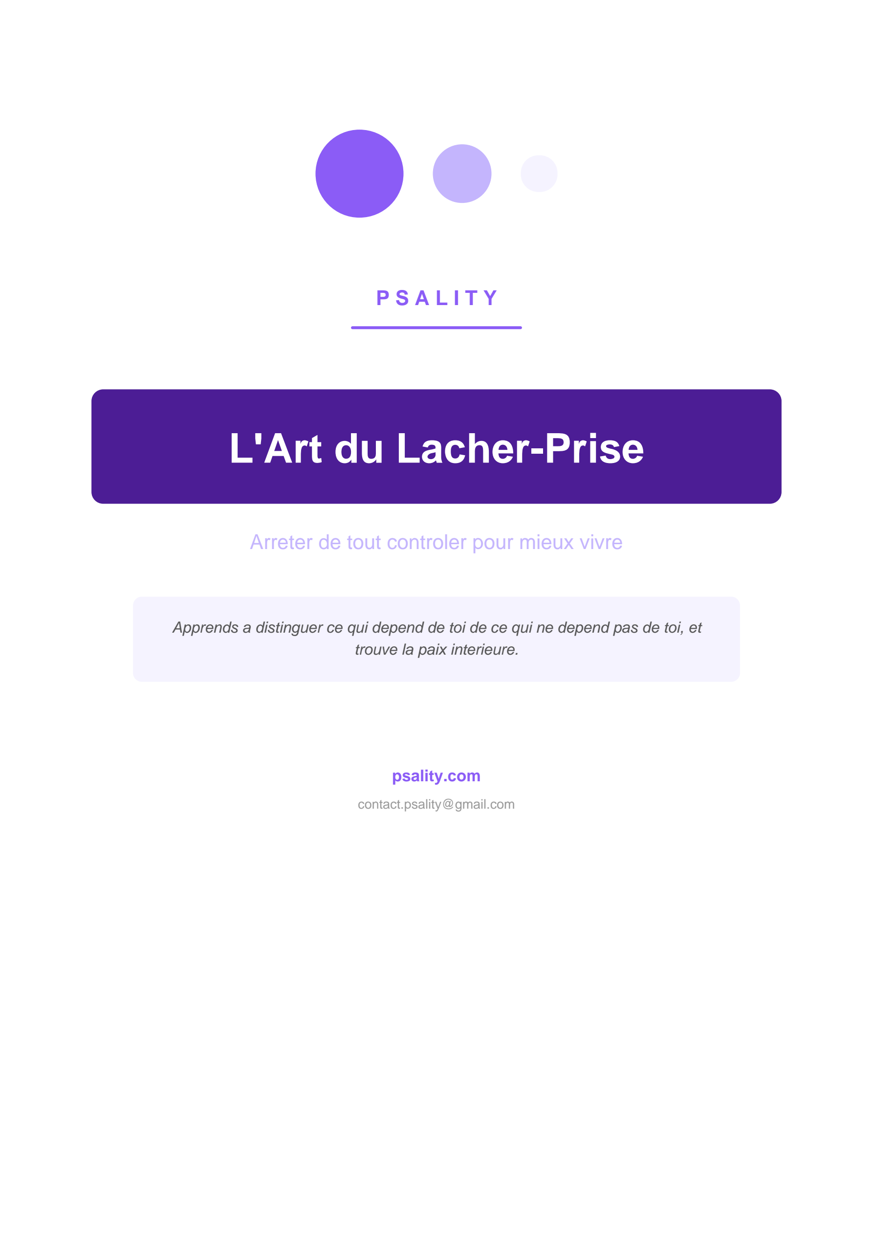 L'Art du Lâcher-Prise