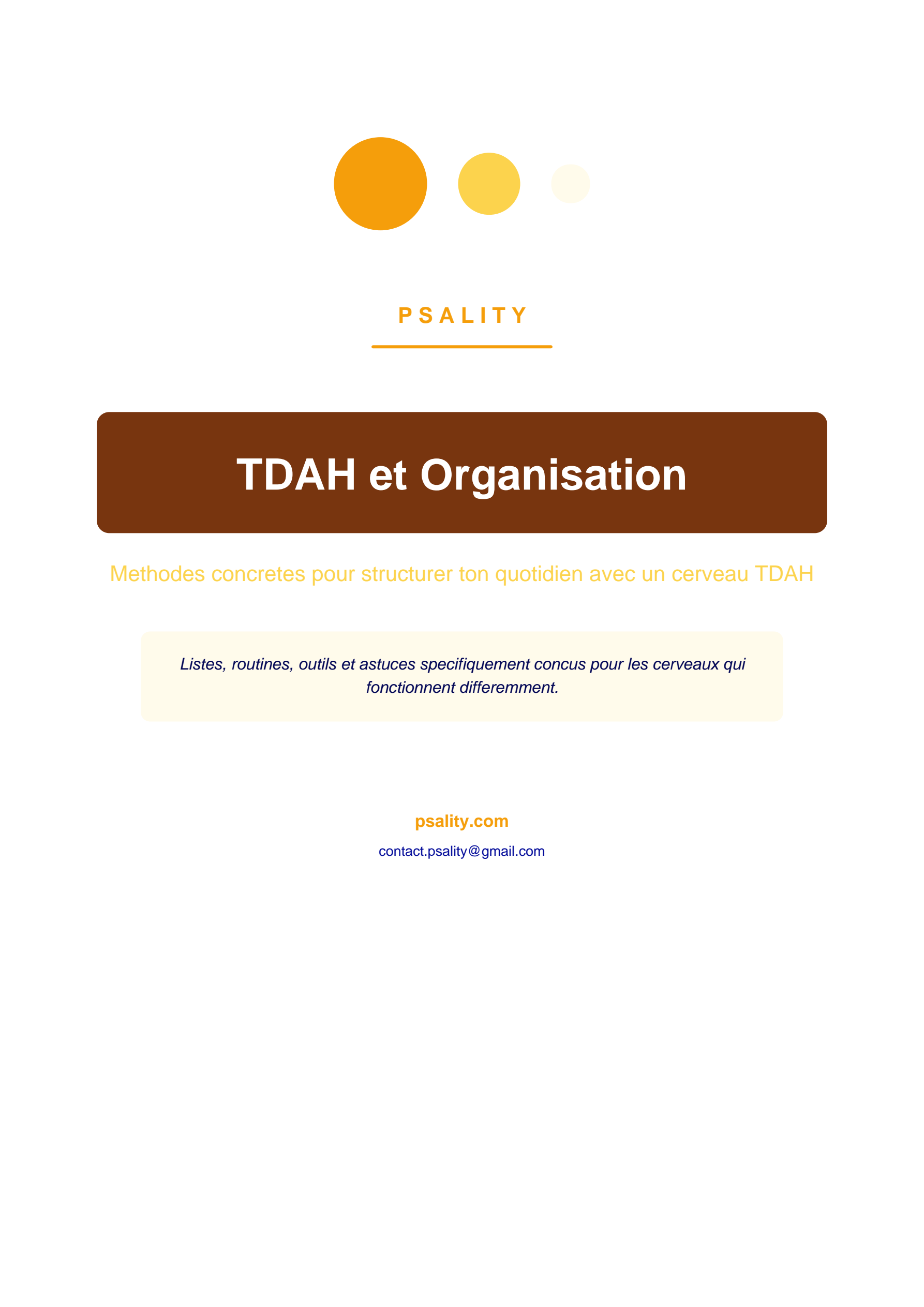 TDAH et Organisation