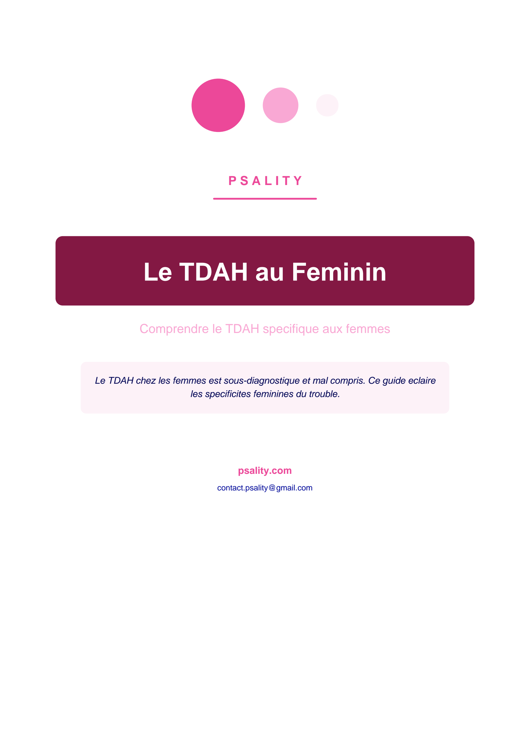 Le TDAH au Féminin